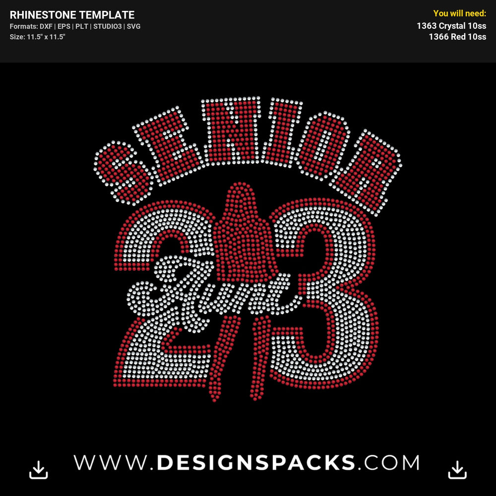 Senior Aunt 2023 Rhinestone Digital Template