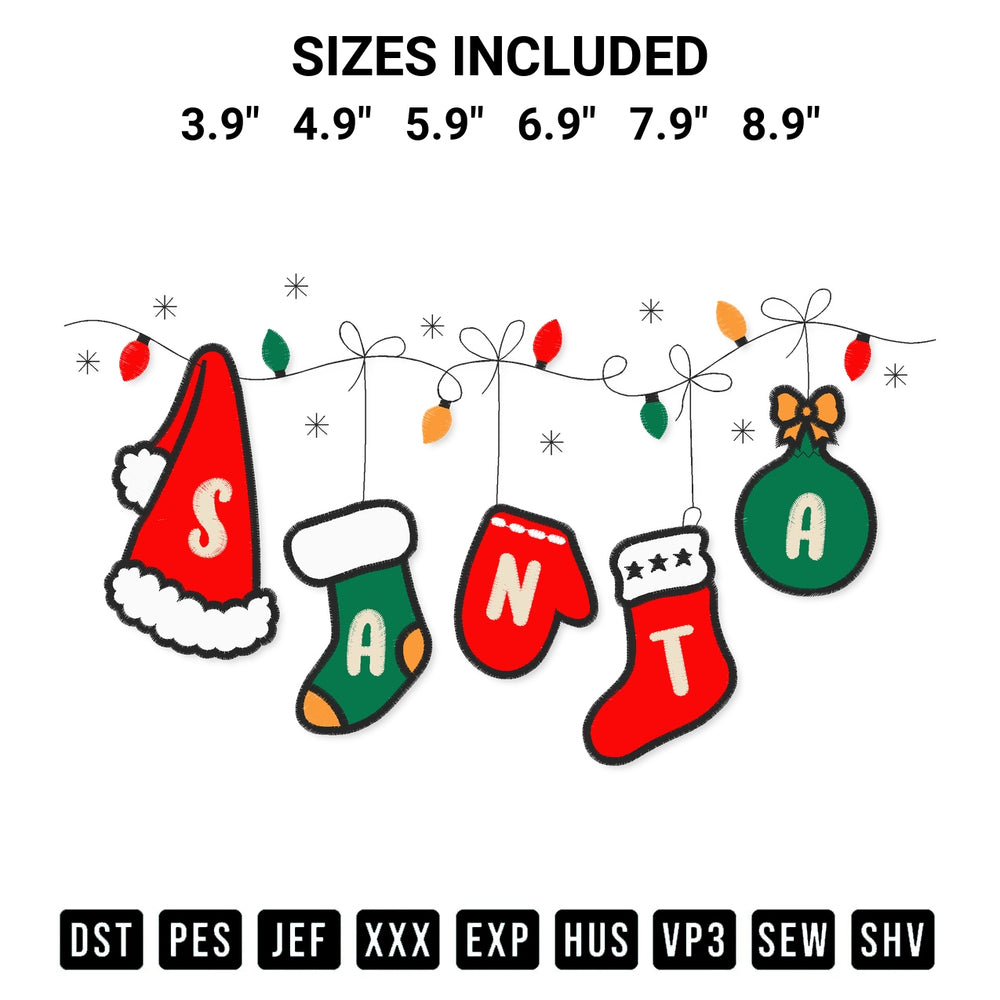Download the Hang Christmas Stockings Embroidery Design machine embroidery design exclusively at Designspacks.com. Premium digitized pattern for apparel and DIY crafts. Available sizes: 3.9", 4.9", 5.9", 6.9", 7.9", 8.9".