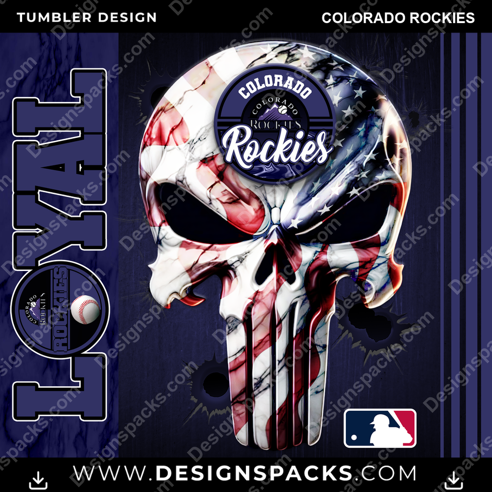 Baseball Loyal Colorado Rockies Tumbler Digital Wrap Design