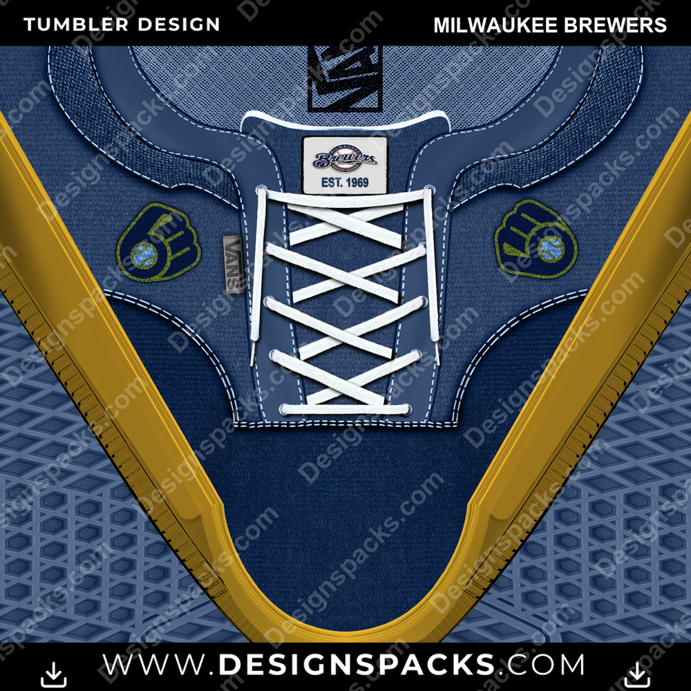 Baseball VANS Atwood DX Milwaukee Brewers MLB Baseball Tumbler Digital Wrap Design Download