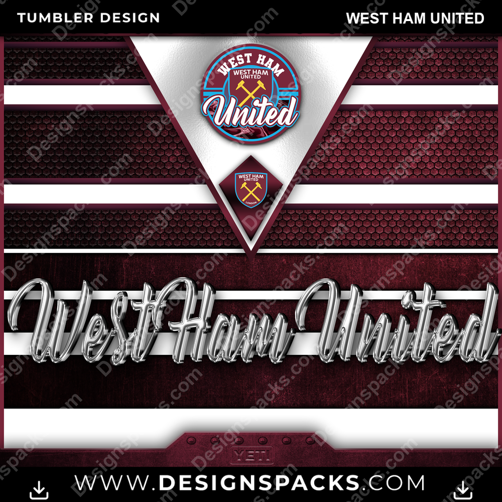 Soccer UK YETI West Ham United Tumbler Digital Wrap Design