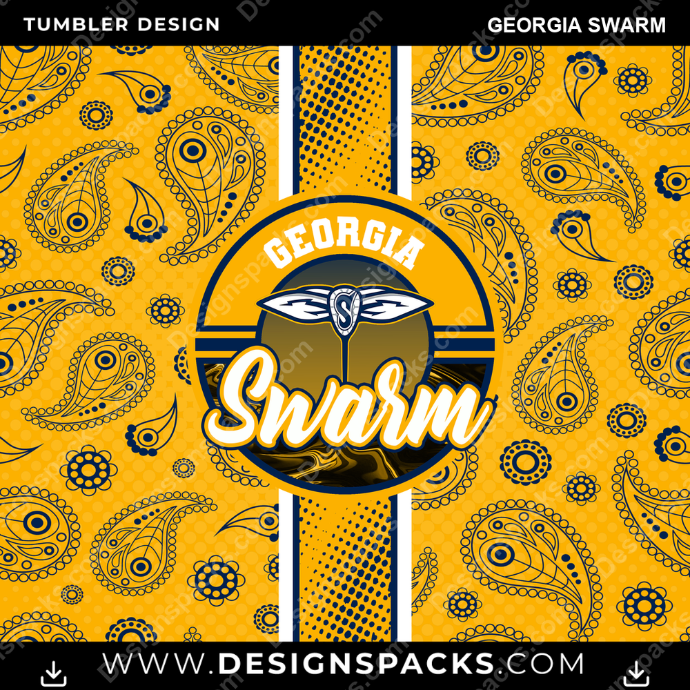 Lacrosse Handkerchief Georgia Swarm Tumbler Digital Wrap Design