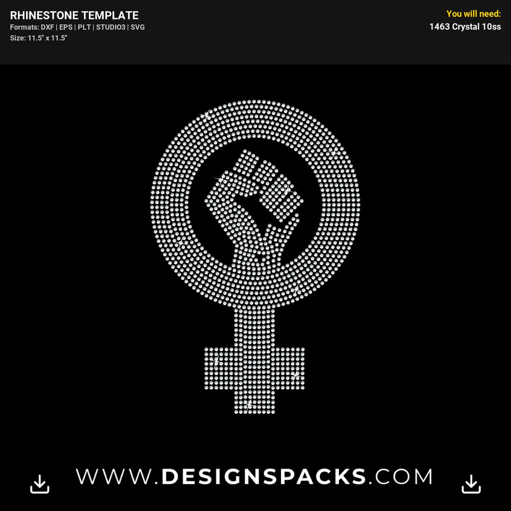 Feminist Symbol Rhinestone Digital Template