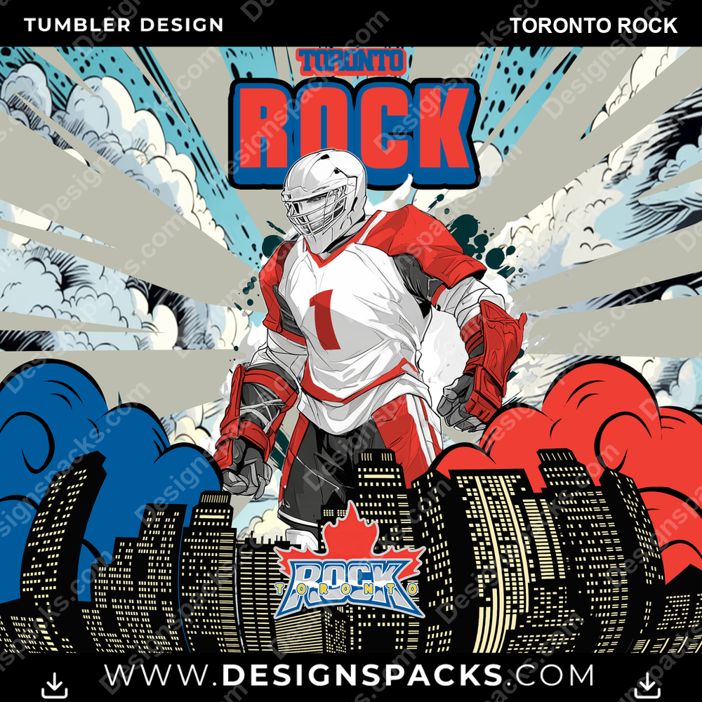Lacrosse Comic Cover Toronto Rock Tumbler Digital Wrap Design