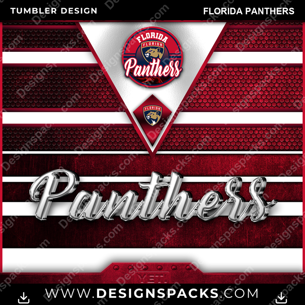 Ice Hockey YETI Florida Panthers Tumbler Digital Wrap Design