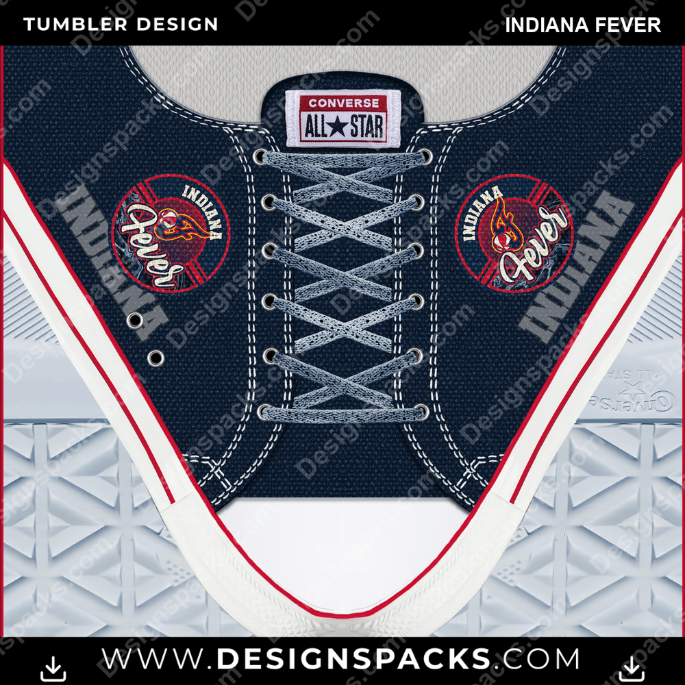 Basketball Converse Indiana Fever Tumbler Digital Wrap Design