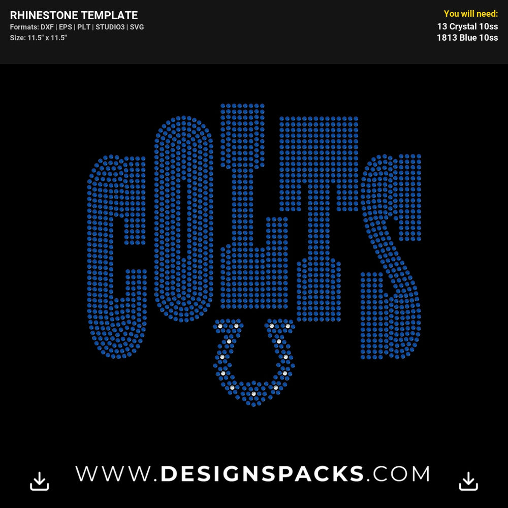Indianapolis Colts Logo Rhinestone Digital Template