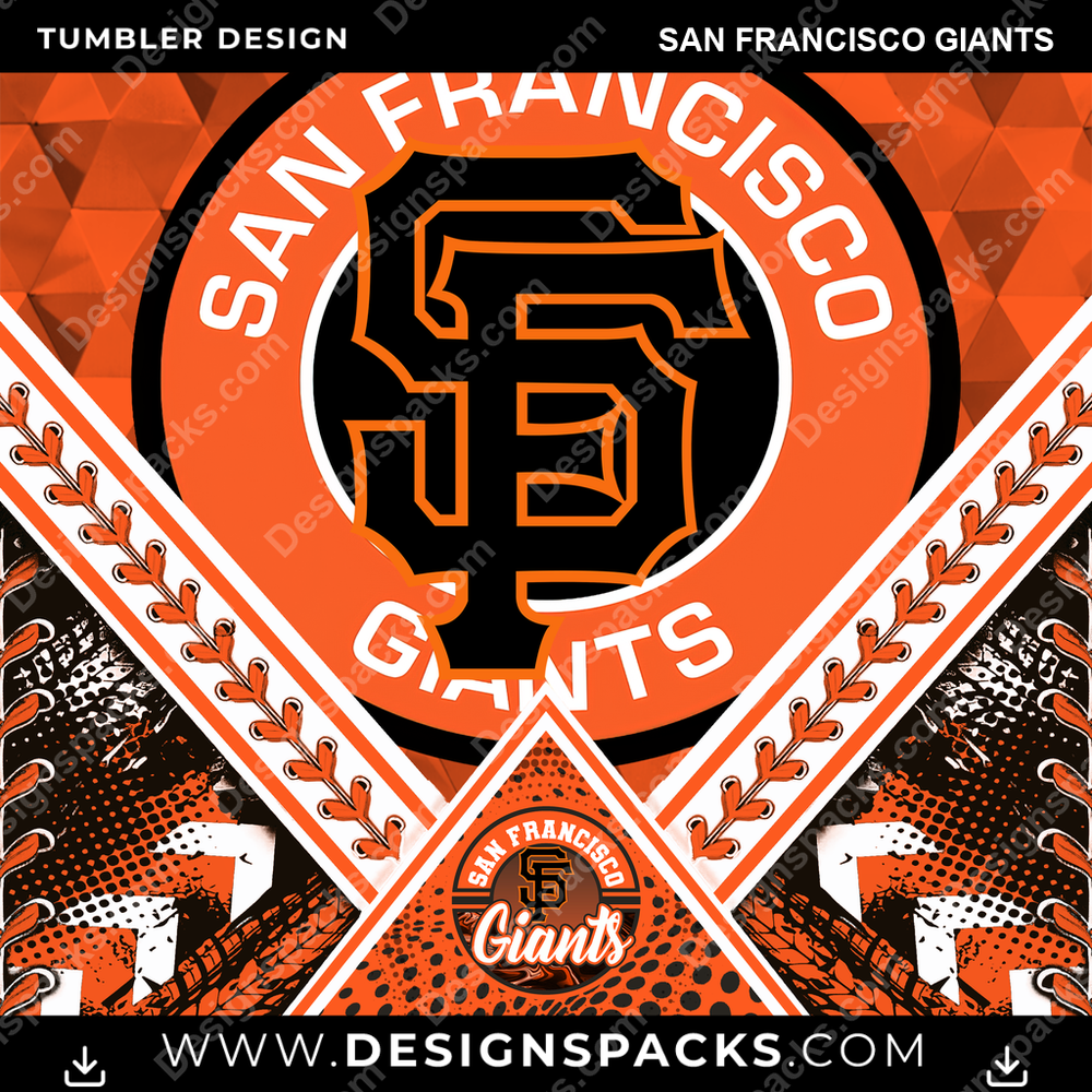 Baseball Diamond San Francisco Giants Tumbler Digital Wrap Design