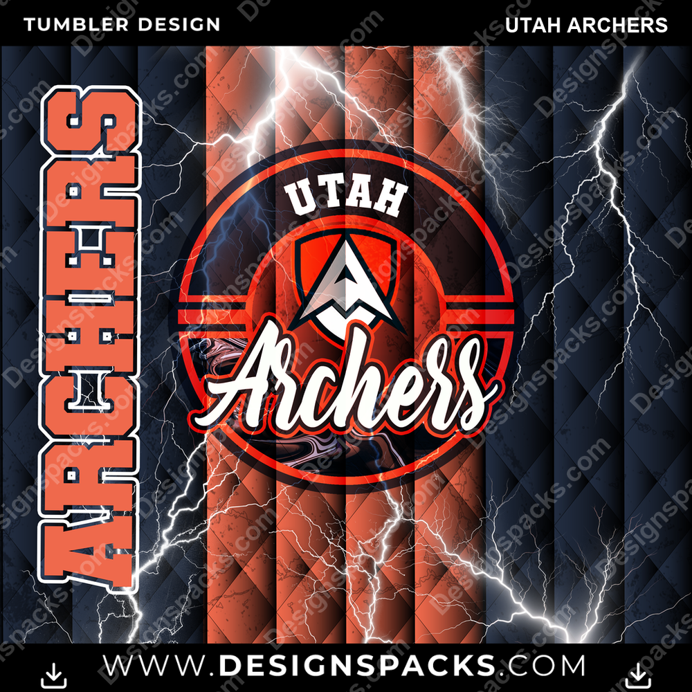 Lacrosse Diamond Utah Archers Tumbler Digital Wrap Design