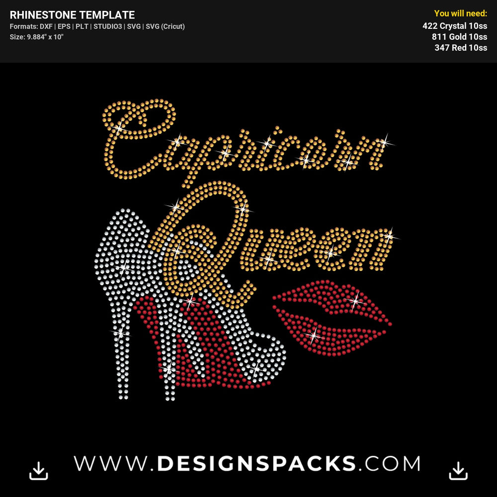 Capricorn Queen Heel Rhinestone Digital Template