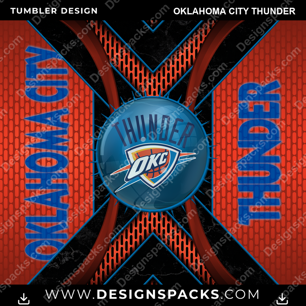 Basketball Metal Grating Oklahoma City Thunder NBA Basketball Tumbler Digital Wrap Design Download