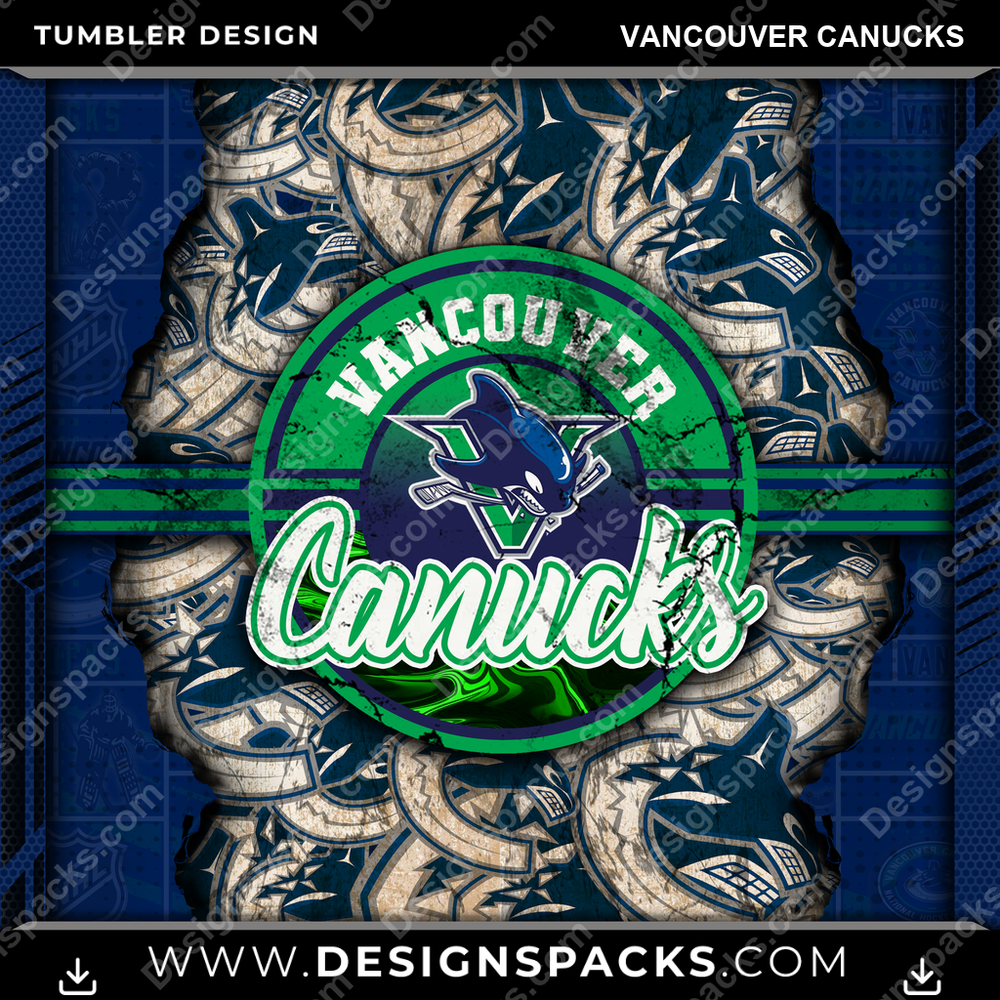 Hockey Ripped Vancouver Canucks Tumbler Digital Wrap Design