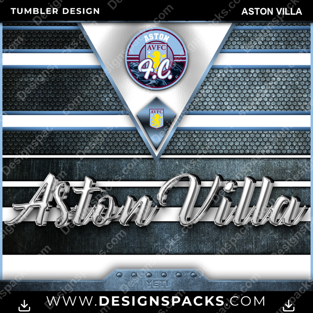 Soccer UK YETI Aston Villa Tumbler Digital Wrap Design