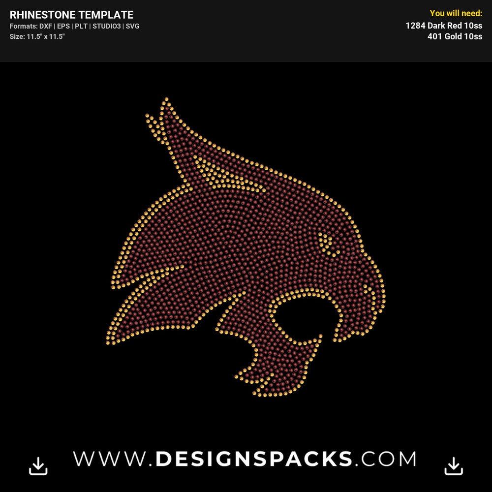 Texas State Bobcats Football Rhinestone Digital Template