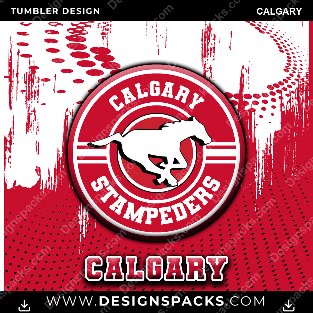 Canada Football Dot Logo Calgary Tumbler Digital Wrap Design