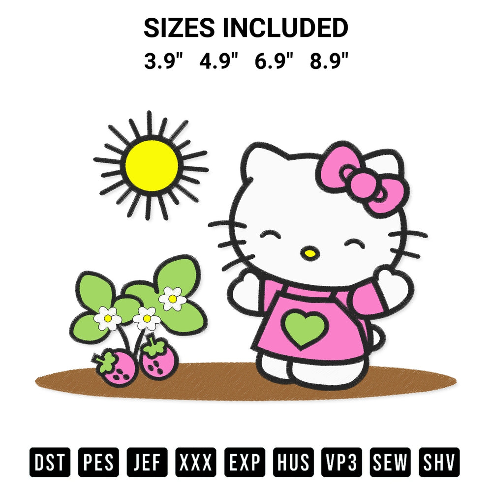 Download the Hello Kitty Farm Embroidery Design machine embroidery design exclusively at Designspacks.com. Premium digitized pattern for apparel and DIY crafts. Available sizes: 3.9", 4.9", 6.9", 8.9".