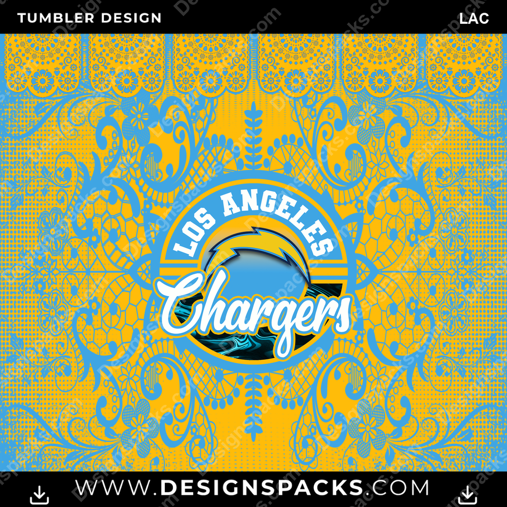 Football Lace & Logo LAC Tumbler Digital Wrap Design