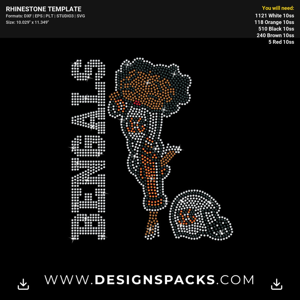 Betty Boop Bengals Rhinestone Digital Template