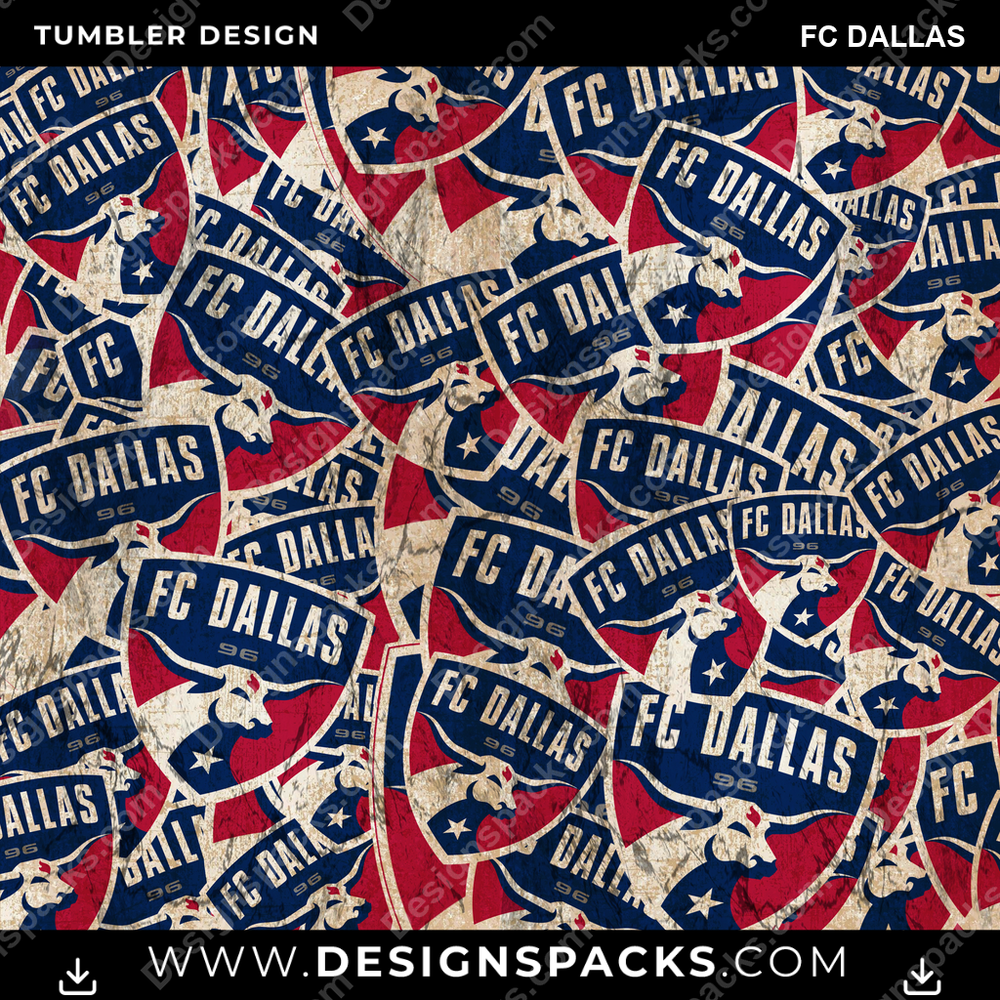Soccer Logo BG FC Dallas MLS Soccer Tumbler Digital Wrap Design Download