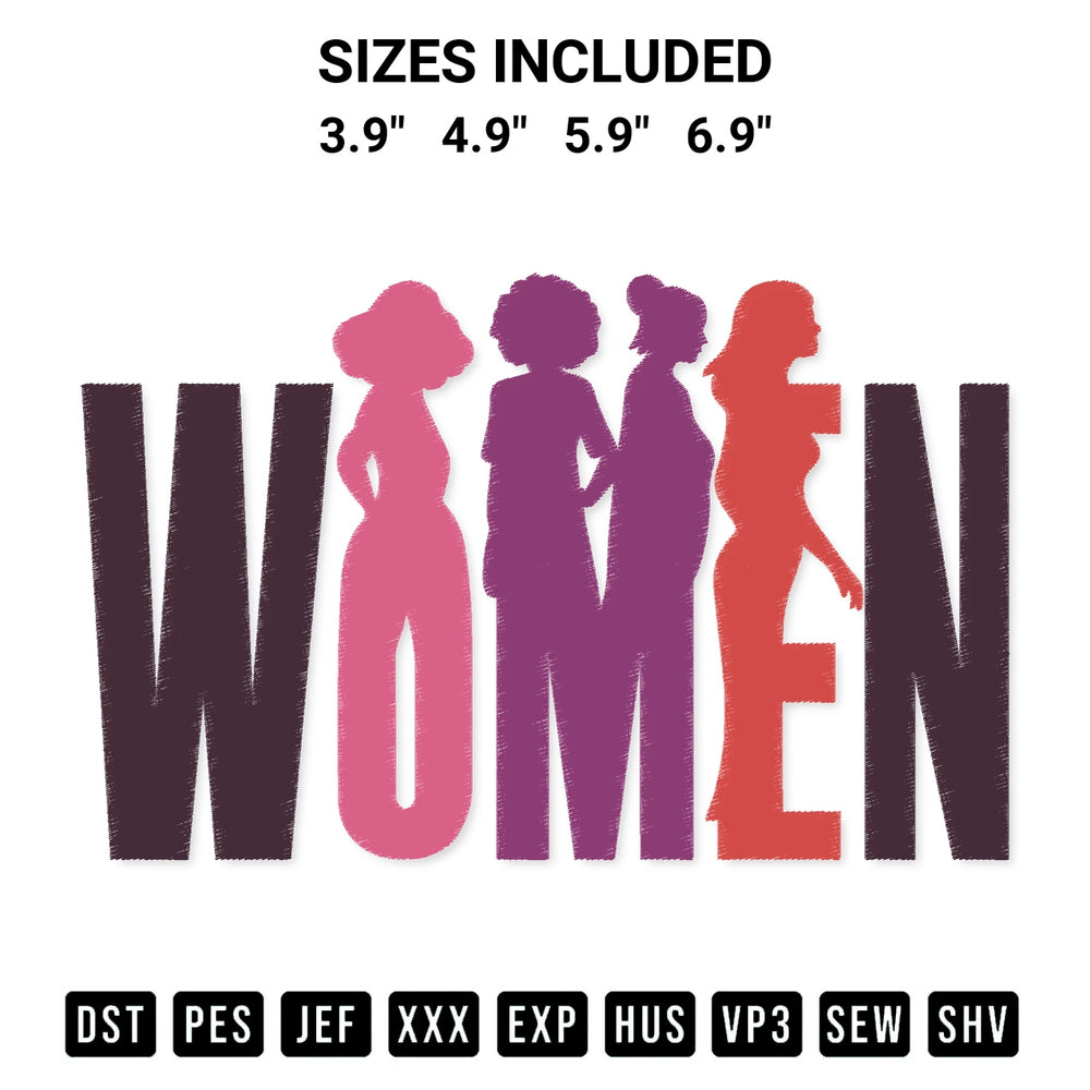 Add a unique touch to your apparel with the Womens Day Empower Women Embroidery Design embroidery file. Premium instant download available now on Designspacks.com. Available sizes: 3.9", 4.9", 5.9", 6.9".