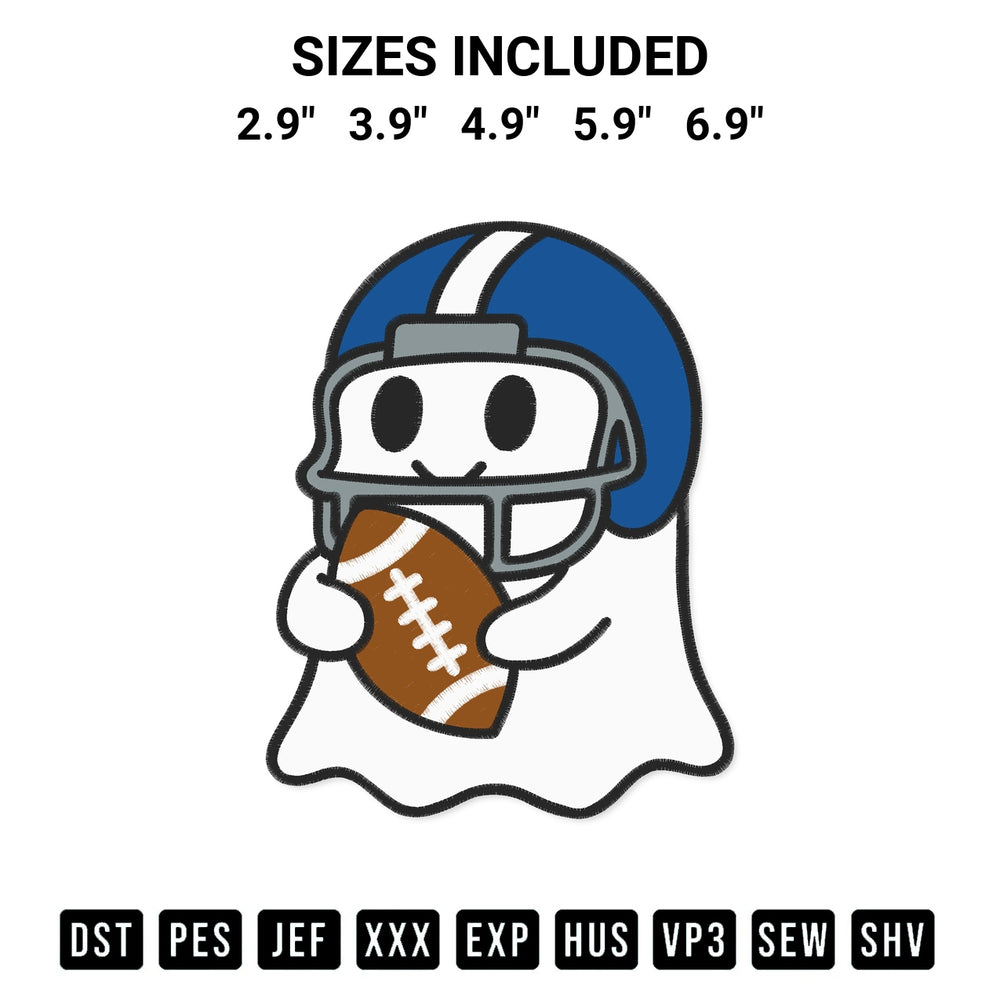 Add a unique touch to your apparel with the Ghost American Football Embroidery Design embroidery file. Premium instant download available now on Designspacks.com. Available sizes: 2.9", 3.9", 4.9", 5.9", 6.9".