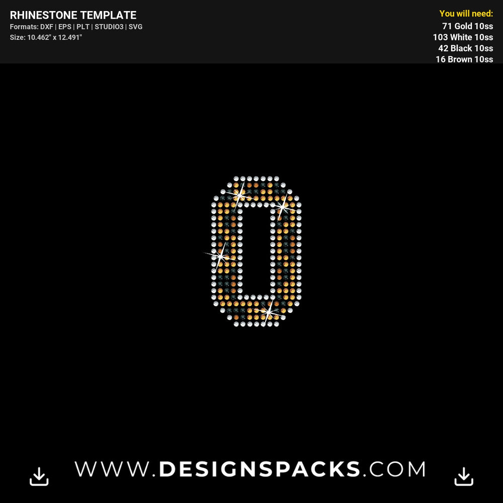 Tall 3.3 Leopard Numbers Rhinestone Digital Template