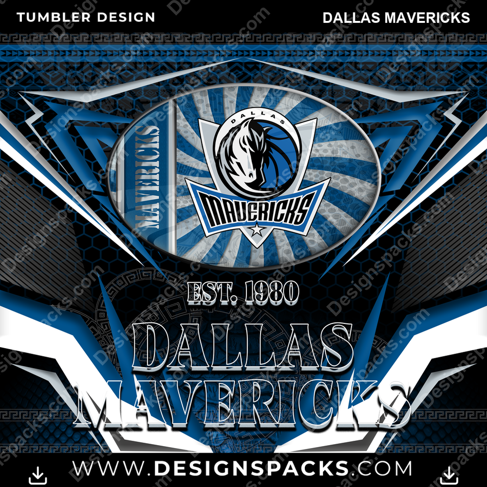 Basketball Tribal Dallas Mavericks Tumbler Digital Wrap Design