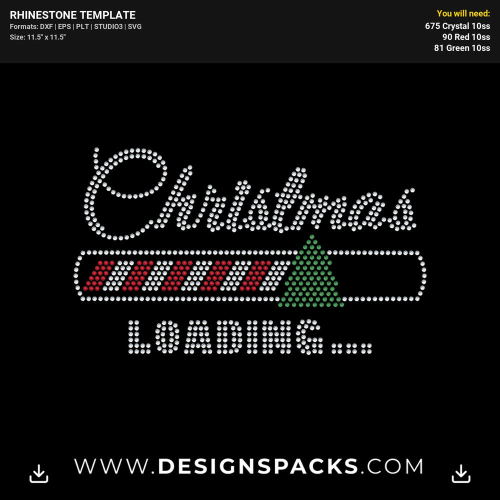 Christmas Loading Tree Rhinestone Digital Template