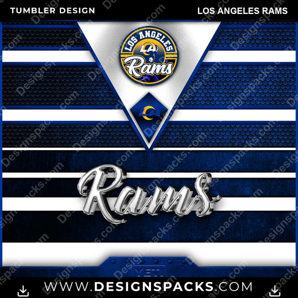 Football YETI Los Angeles Rams NFL Football Tumbler Digital Wrap Design Download
