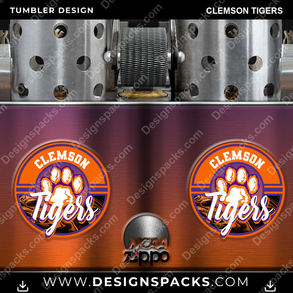 College Sport Zippo Lighter Clemson Tigers NCAA College Sport Tumbler Digital Wrap Design Download