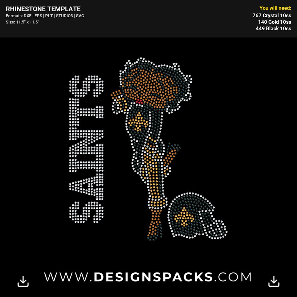 Betty Boop Saints Rhinestone Digital Template