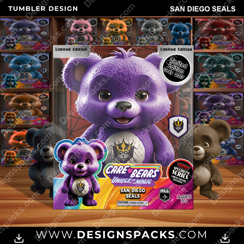 Lacrosse Care Bear Box San Diego Seals PLL Lacrosse Tumbler Digital Wrap Design Download