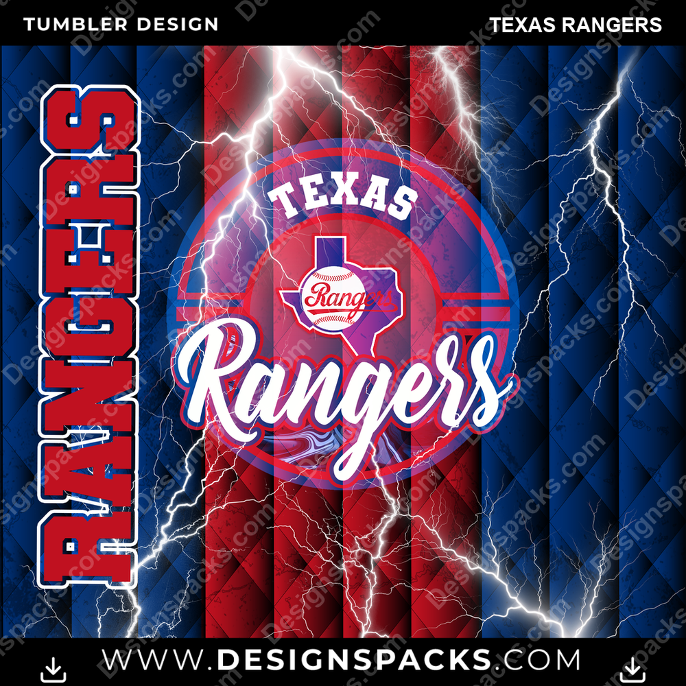 Baseball Diamond Texas Rangers Tumbler Digital Wrap Design