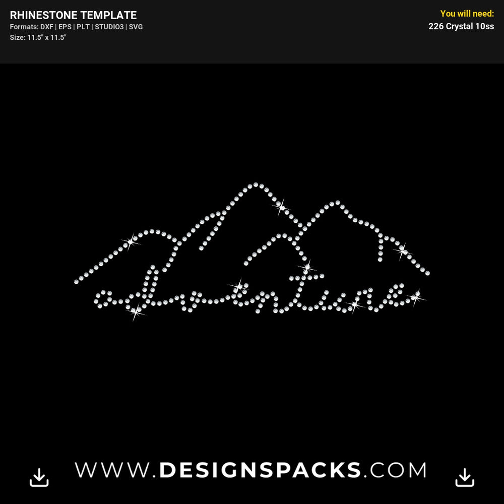 Adventure Mountain Rhinestone Digital Template