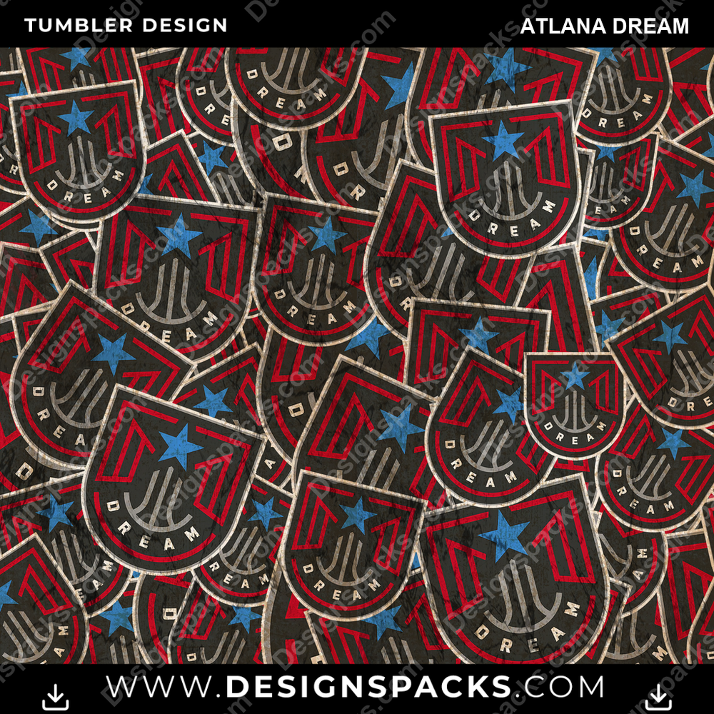Basketball Logo BG Atlana Dream Tumbler Digital Wrap Design