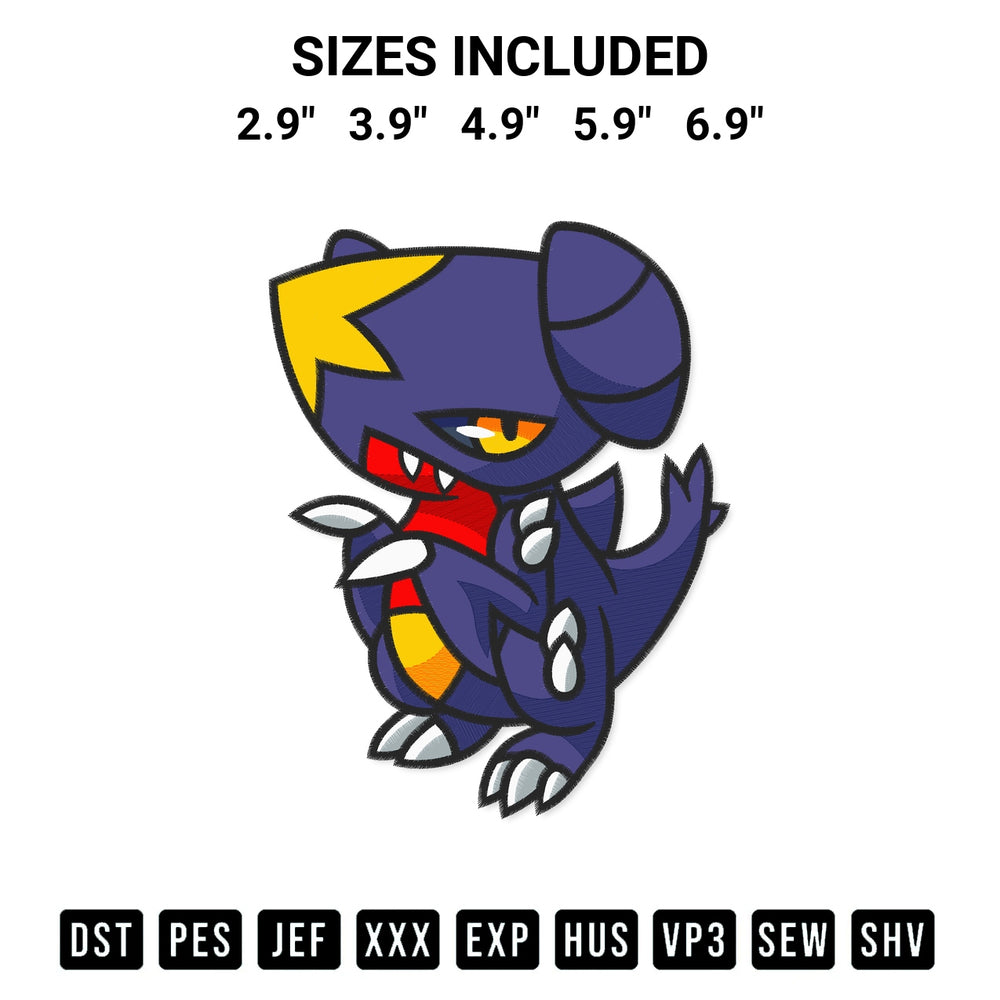Get the Garchomp Pokemon Embroidery Design embroidery design for your custom crafts! Premium digitized files available for instant download at Designspacks.com. Available sizes: 2.9", 3.9", 4.9", 5.9", 6.9".
