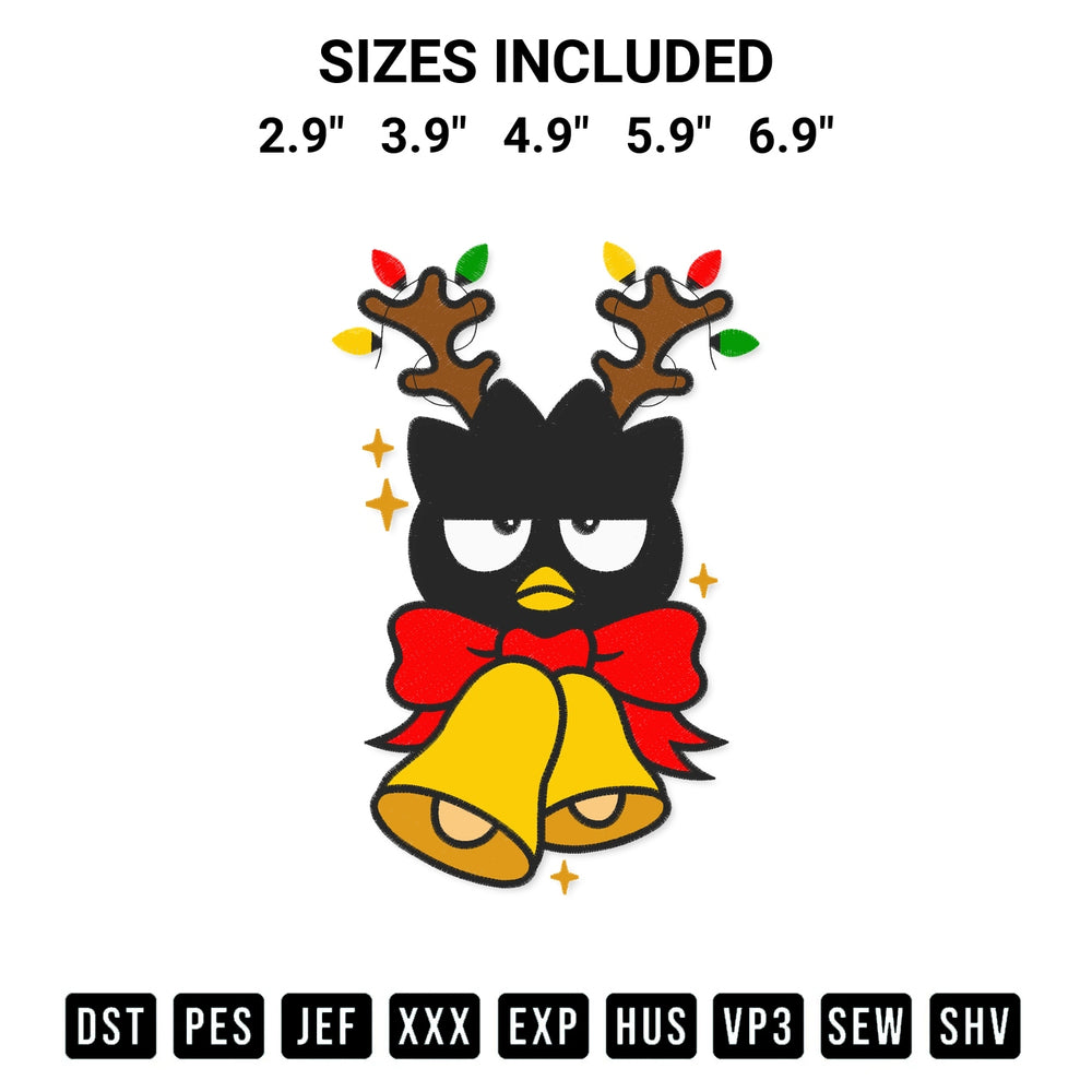 Elevate your next project with our Badtz Maru Reindeer Christmas Embroidery Design embroidery file. Shop high-quality digital patterns instantly at Designspacks.com. Available sizes: 2.9", 3.9", 4.9", 5.9", 6.9".