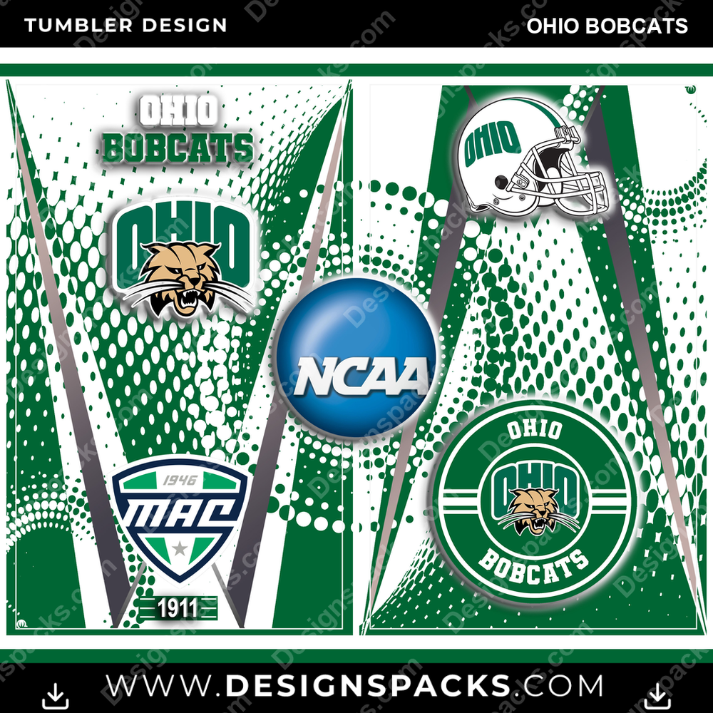 College Sport Team Logo Ohio Bobcats NCAA College Sport Tumbler Digital Wrap Design Download