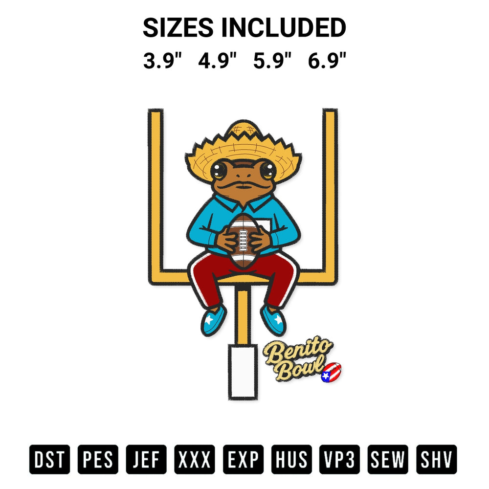 Download the Benito Bowl Bad Bunny Embroidery Design machine embroidery design exclusively at Designspacks.com. Premium digitized pattern for apparel and DIY crafts. Available sizes: 3.9", 4.9", 5.9", 6.9".