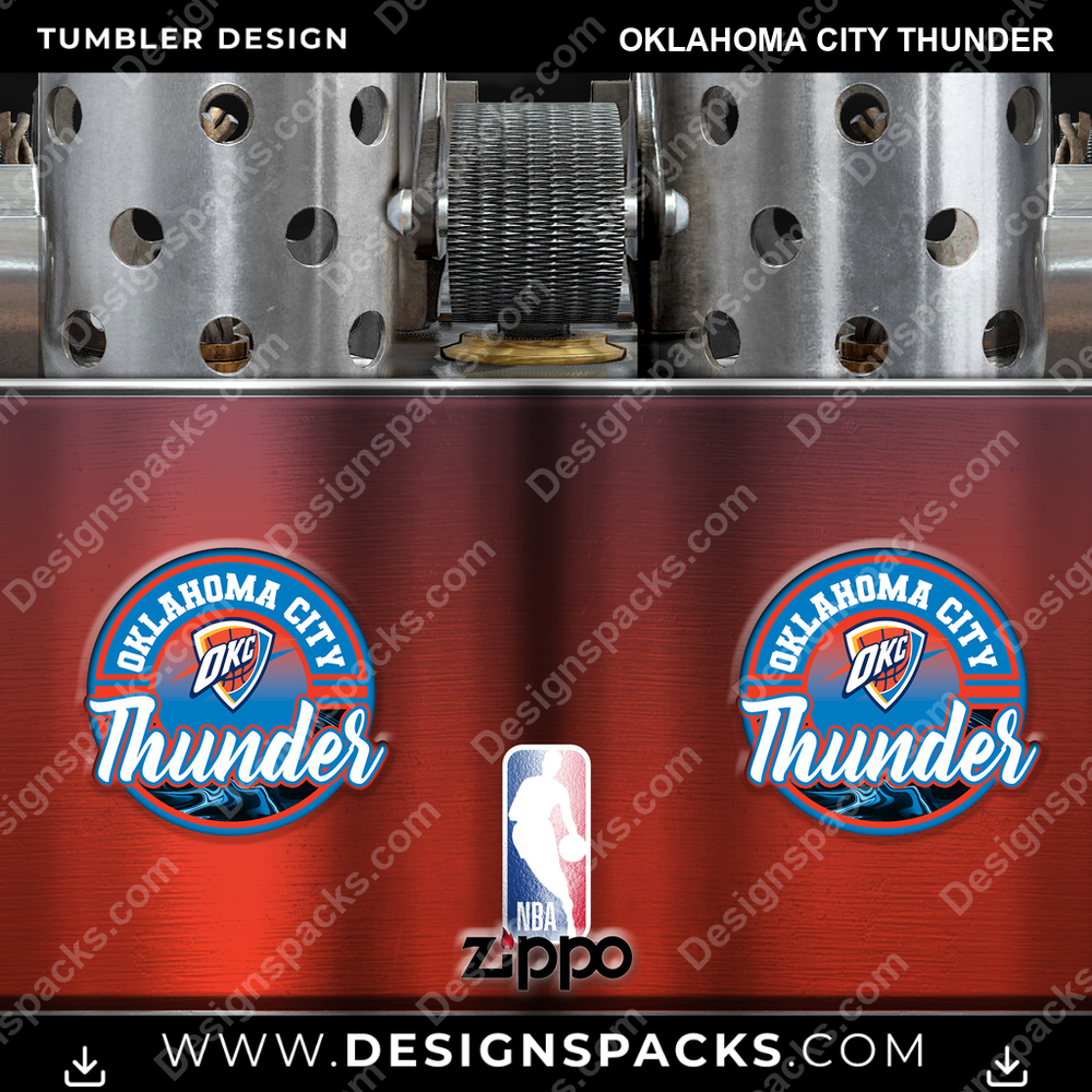 Basketball Zippo Lighter Oklahoma City Thunder Tumbler Digital Wrap Design