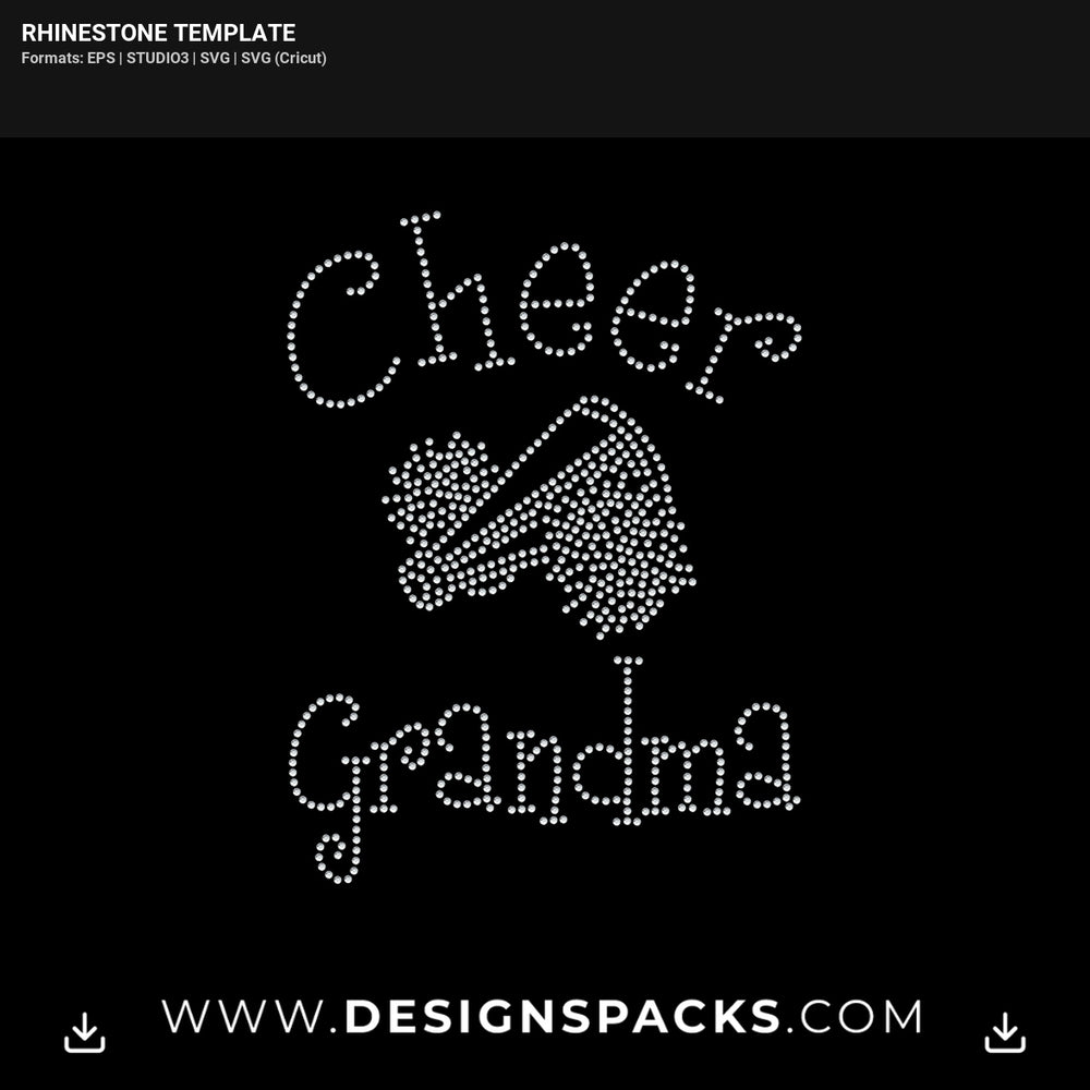 Cheer Grandma Rhinestone Digital Template