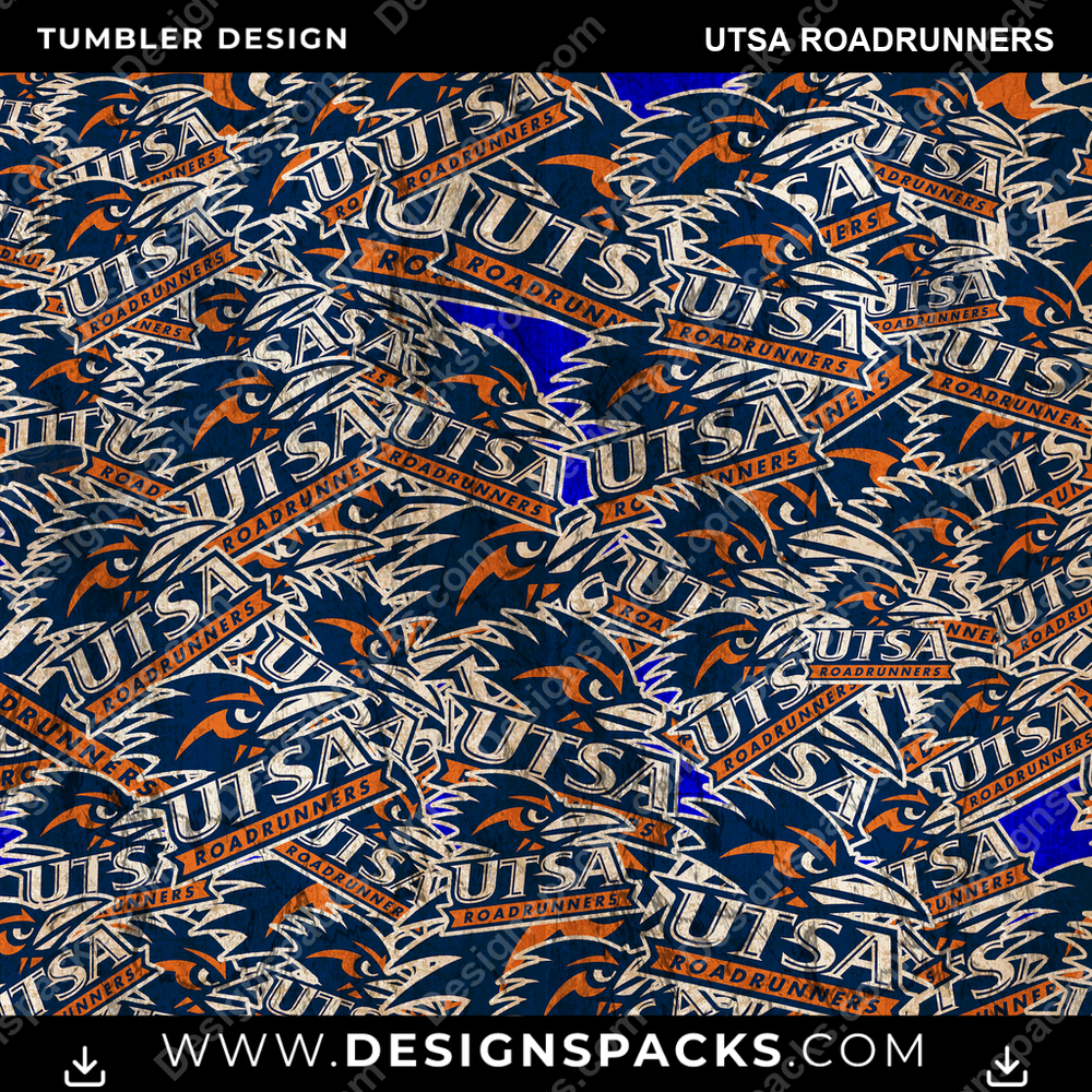 College Sport Logo BG UTSA Roadrunners NCAA College Sport Tumbler Digital Wrap Design Download