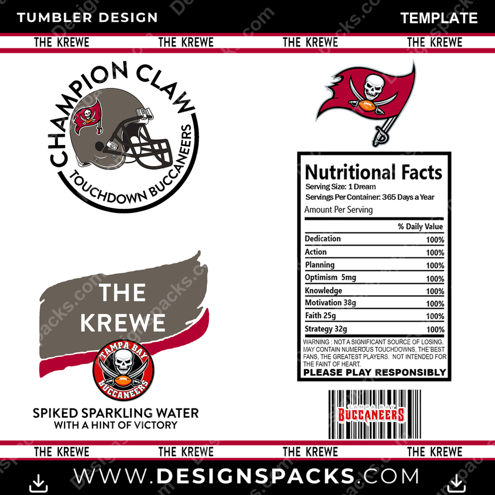 Football White Claw Template Tumbler Digital Wrap Design