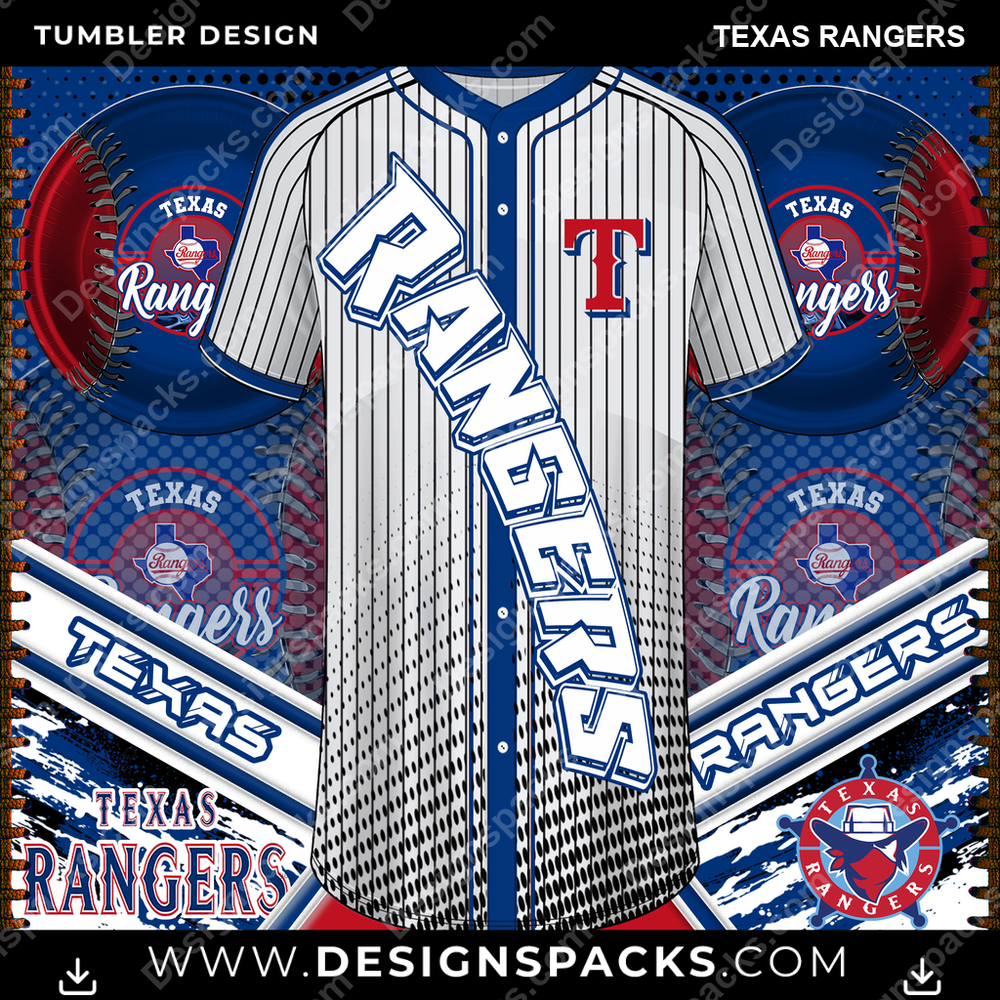 Baseball BB Trikot Texas Rangers Becher Digitales Wrap-Design