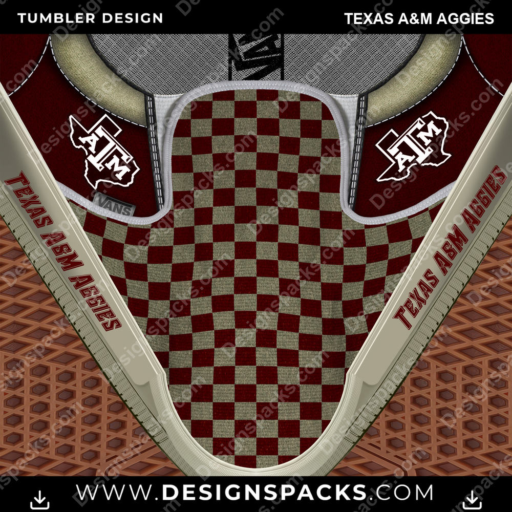 College Sport Vans Classic Texas A&M Aggies NCAA College Sport Tumbler Digital Wrap Design Download