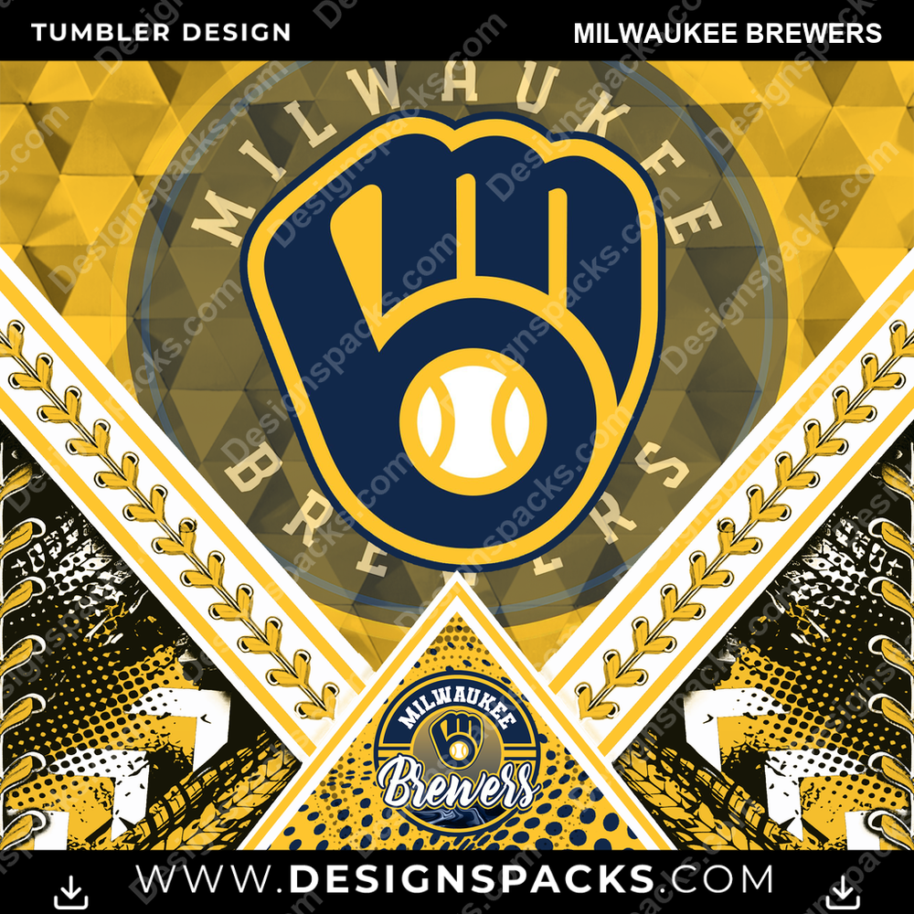 Baseball Diamond Milwaukee Brewers Tumbler Digital Wrap Design