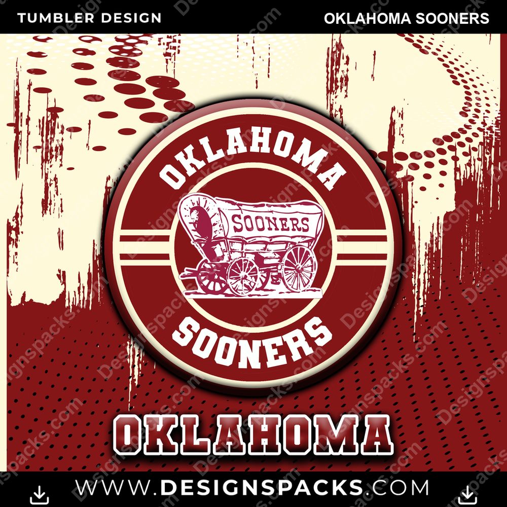 College Sport Dot Logo Oklahoma Sooners NCAA College Sport Tumbler Digital Wrap Design Download