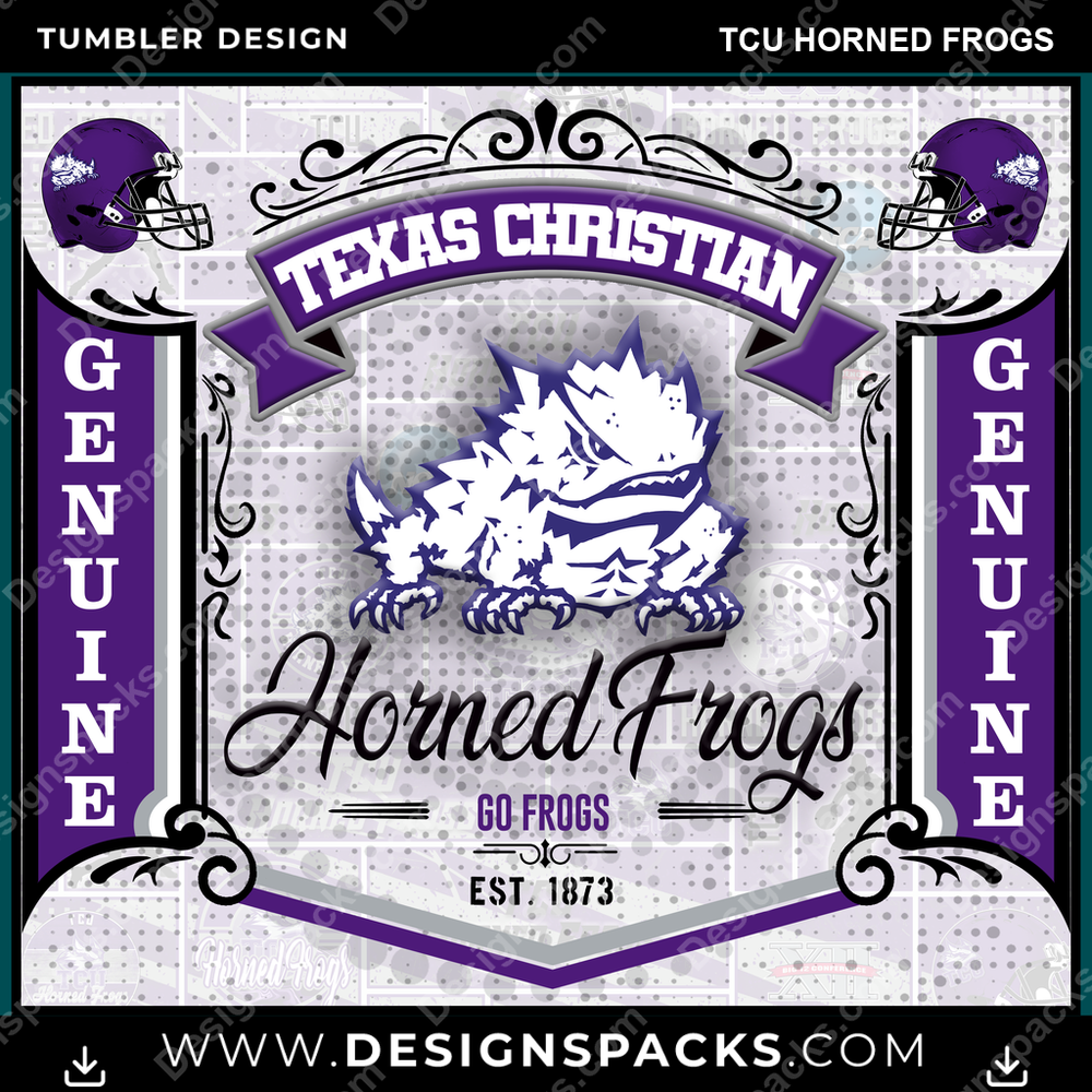 College Sport Bud TCU Horned Frogs NCAA College Sport Tumbler Digital Wrap Design Download