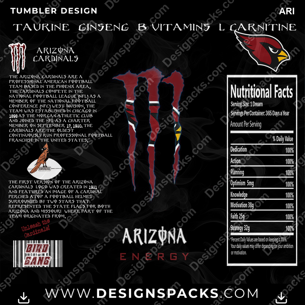 Fußball MONSTER ENERGY ARI Tumbler Digitales Wrap-Design