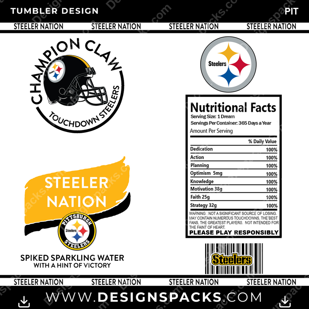 Football White Claw PIT Tumbler Digital Wrap Design